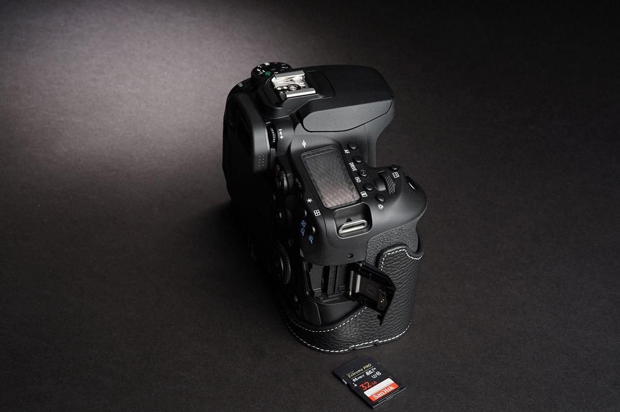 Handmade Genuine Real Leather Half Camera Case Bag Cover for Canon EOS